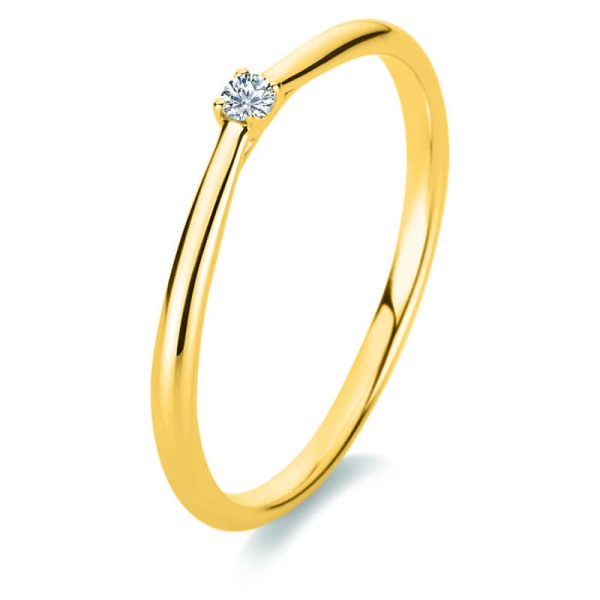 Solitaire Ring 0,05ct. 585 Gelbgold